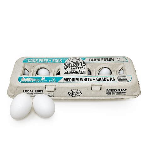 Get Stiebrs Farms Cage Free Med AA White eggs WA Local Farm 12 count ...