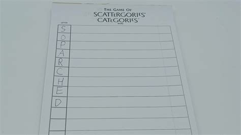 Scattergories Categories Board Game Rules Explained With Pictures ...