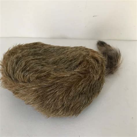 Vintage Davy Crockett / Daniel Boone Coonskin Hat Size Youths L Brown