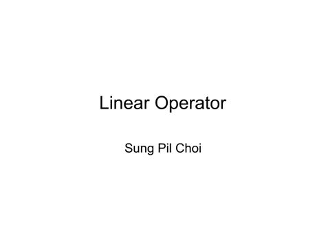 Linear Operator 的图像结果
