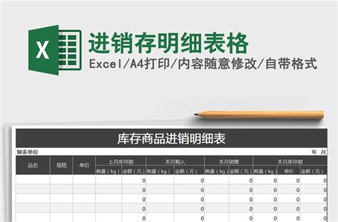商品进销存统计表excel格式下载-华军软件园