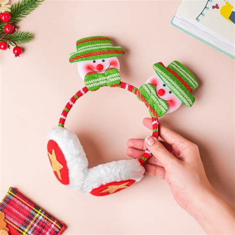 Snowman Winter Earmuffs For Christmas Online - Premium Earmuffs | Nestasia