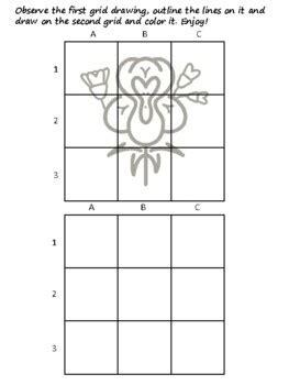 30 Detailed Flowers Easy Grid Drawing Activities, Detailed Flowers Art ...