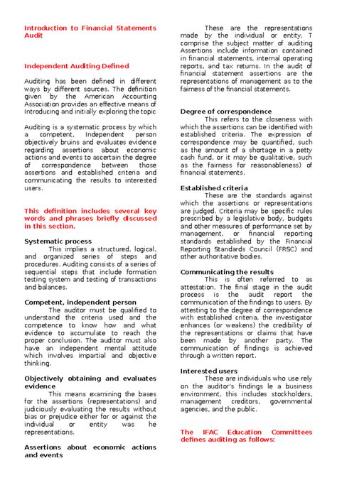 Introduction to Financial Statements Audit - Introduction to Financial ...