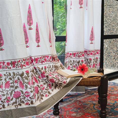 Buy Urban Space 100% Malmal Cotton Curtains 5 feet Set of 2 for Window ...