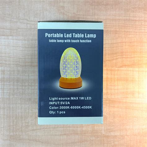 TM0096 Portable Rechargeable LED Crystal Table Lamp – 3 Color Modes ...