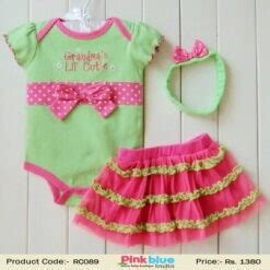 Stylish Pink and Black Baby Girl Ruffle Bodysuits for Weddings
