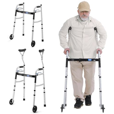 GreenChief Walkers for Seniors, Foldable Standard Walker with Adjustable Width, Folding Walker ...