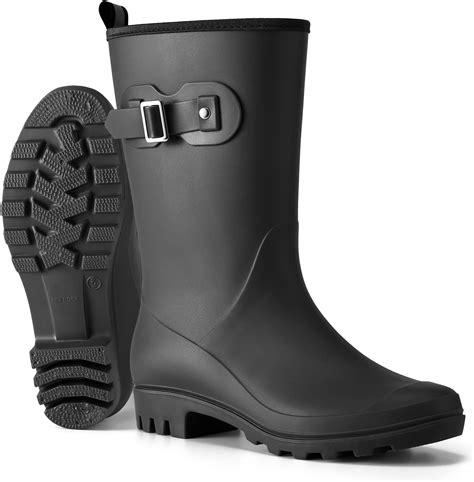 Amazon.com | HISEA Women's Waterproof Rain Boots Wide Mid Calf ...