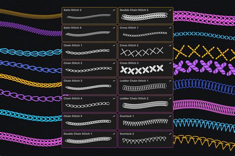 Embroidery Stitches Procreate Brushes - 40 Brush Set (digital Download ...