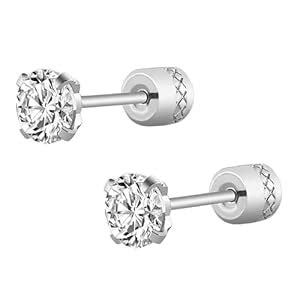 Buy Peora Silver Plated 316L Stainless Steel Cubic Zirconia Studded ...