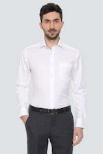 Buy Men White Classic Fit Solid Full Sleeves Formal Shirt Online ...