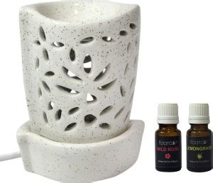 FOARA Lemongrass, WildRose Aroma Oil, Diffuser Set Dhingy(Boat) Shaped ...