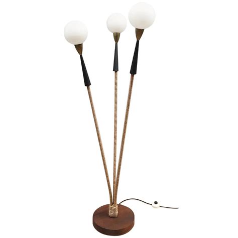 White and Opaline Glass Globes Floor Lamp Temde Swiss , 1970s at ...