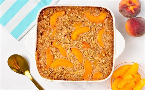 Peach Baked Oatmeal (Dairy-Free) - The Conscious Plant Kitchen