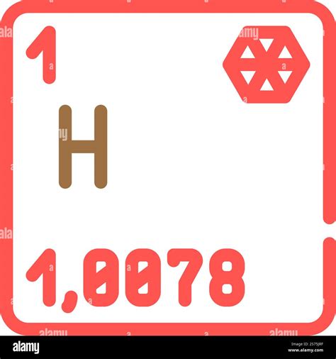hydrogen chemical element color icon vector. hydrogen chemical element sign. isolated symbol ...