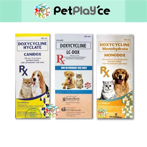 LC Dox / Monodox for Dogs & Cats Doxy Doxycycline Hyclate Monohydrate Liquid 120ml Liquid Cani ...