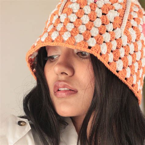The Floral Crochet Chequered Bucket Hat – Itihasikala