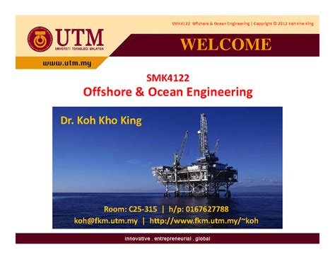 Introduction to Offshore Engineering (OCE 101) - Course Overview ...