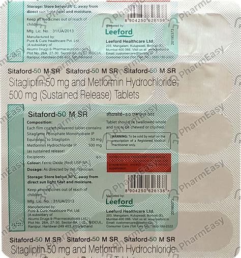 Sitaford 50mg M Sr Strip Of 15 Tablets: Uses, Side Effects, Price ...