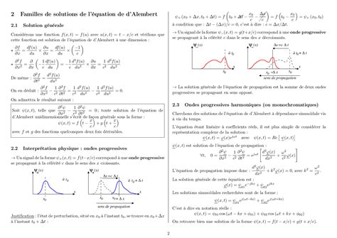 Équation de d’Alembert unidimensionnelle - Cours - AlloSchool