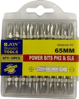Jon Bhandari Tools PB65 PH2 & SL6 Power Screw Driver Bits Magnetic 2 in ...