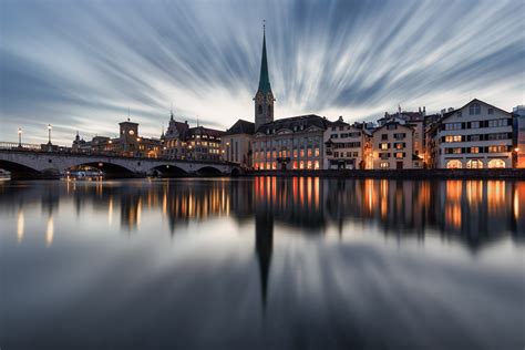 Zurich Reflections: Stunning Man-Made Skyline of Switzerland in HD