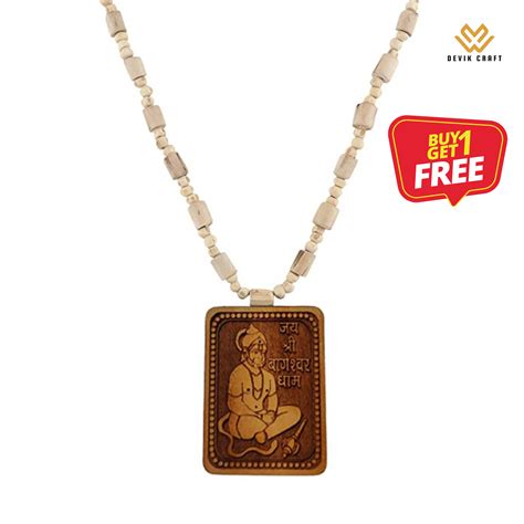 Hanuman Tulsi Pendant - Shri Bageswar Dham Tulsi Kanthi Mala – DevikCraft