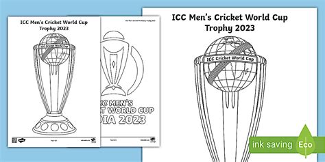Grade R - Colouring Sheet: ICC Men's Cricket World Cup 2023