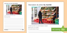 School Dinner Photo Description Worksheet / Worksheet French