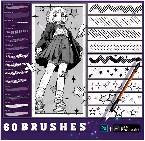 Comic ink brush procreate | Procreate Brush, Ps Brushes, Comic Set Dot ...
