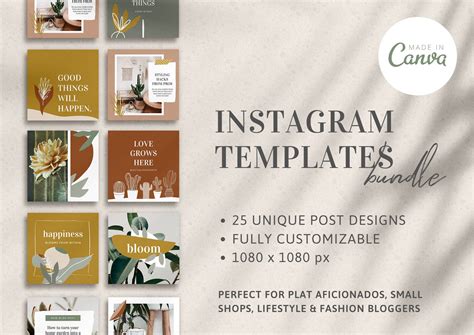25 Earth Tone Canva Templates – Aesthetic Social Media Pack – The ...