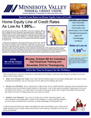 Fillable Online Special Loan Rates on Home Equity Lines of Credit Fax ...