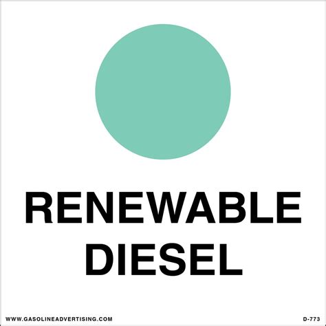 D-773 API Color Coded Decal - RENEWABLE DIESEL | Gasoline Advertising