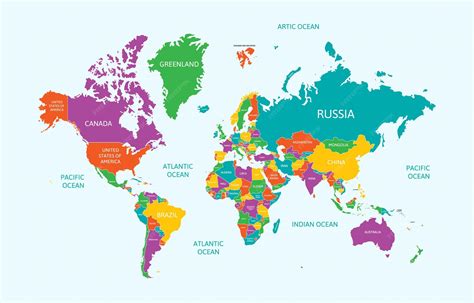 Premium Vector | World Map with Country Name