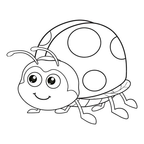 Ladybug Cartoon Character Coloring Page