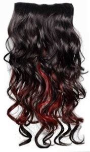Crazy Hair Natural Feel Red Highlight Clip On Wavy Hair Extension Price ...