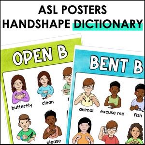 ASL Handshape Dictionary, ASL Alphabet Posters, ASL Sign Language Wall Decor, Printable Posters ...