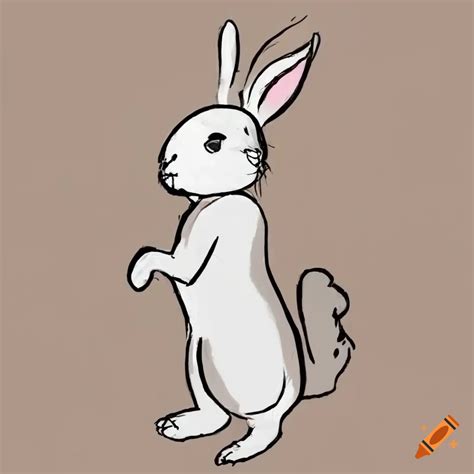How To Draw A Cartoon Rabbit Standing Up