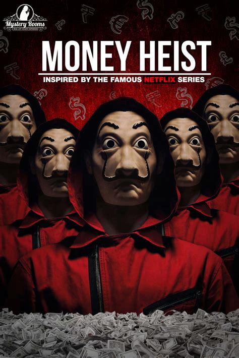 Download Money Heist Mask Poster Wallpaper | Wallpapers.com