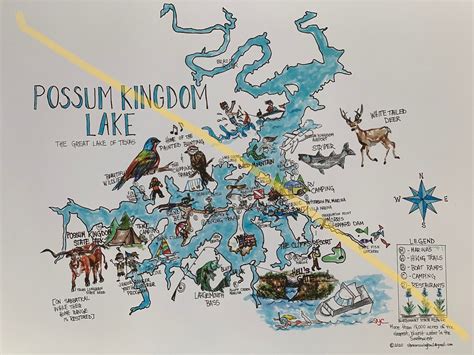 Designer Map of Possum Kingdom Lake - Etsy