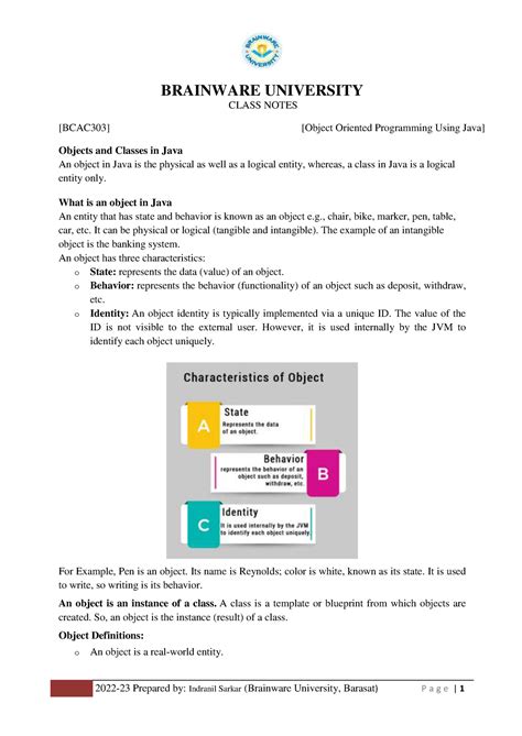 Module II - Object oriented design - II - CLASS NOTES [BCAC303] [Object ...