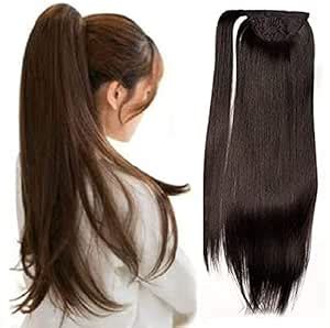 Fully 100% Human Hair Wrap Around Ponytail Extension for Girls and ...