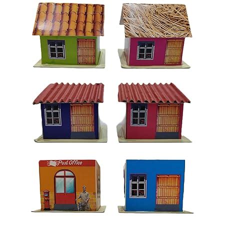 Miniature Paper Houses (Pack of 6) Used in Making School Projects and ...