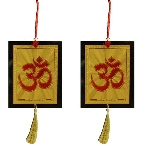 Divya Mantra Combo of Om Symbol Car Decoration Rear View Mirror Hanging ...