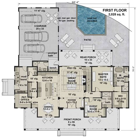 Modern Farmhouse Plan: 2,743 Square Feet, 4 Bedrooms, 4.5 Bathrooms ...
