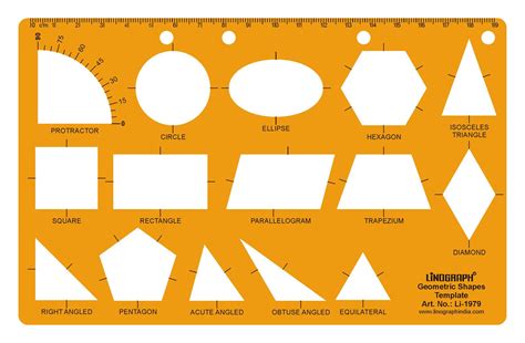 Linograph Geometric Shapes Drawing Drafting School And Office Template ...