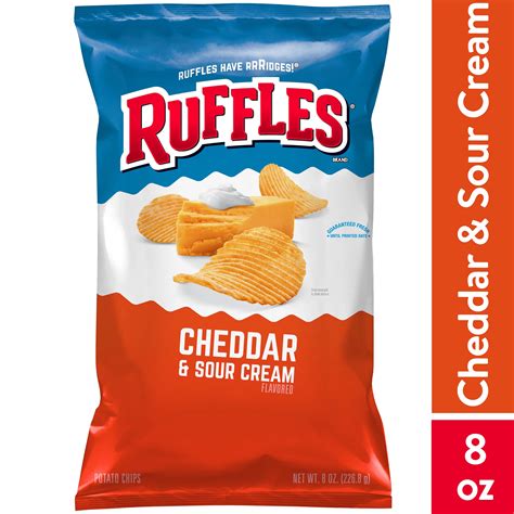 Ruffles Potato Chips Cheddar & Sour Cream Flavored 8 oz Bag - Walmart.com