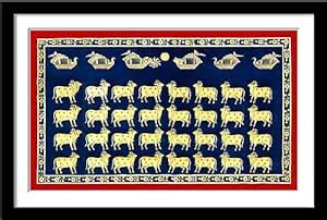 Tallenge - Cows- Pichwai Indian Painting-Medium Framed Art Print(Paper ...