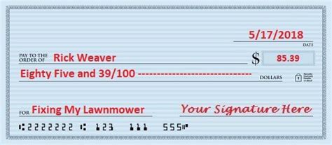 Image result for Write a Check Sample